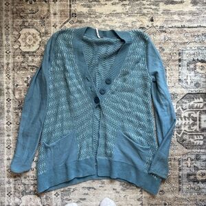Free people blue wool knit cardigan size S